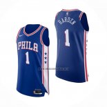 Camiseta Philadelphia 76ers James Harden NO 1 Icon 2021-2022 Authentic Azul