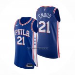Camiseta Philadelphia 76ers Joel Embiid NO 21 Icon Autentico Azul