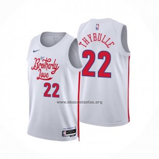 Camiseta Philadelphia 76ers Matisse Thybulle NO 22 Ciudad 2022-23 Blanco