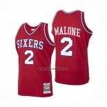 Camiseta Philadelphia 76ers Moses Malone NO 2 Mitchell & Ness 1982-83 Rojo
