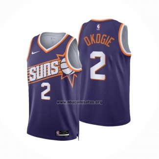 Camiseta Phoenix Suns Josh Okogie NO 2 Icon 2023-24 Violeta