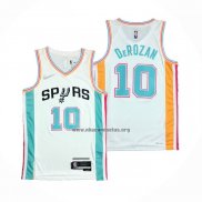 Camiseta San Antonio Spurs DeMar DeRozan NO 10 Ciudad 2021-22 Blanco