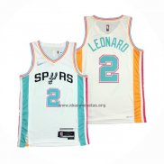 Camiseta San Antonio Spurs Kawhi Leonard NO 2 Ciudad 2021-22 Blanco