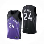Camiseta Toronto Raptors Norman Powell NO 24 Earned 2020-21 Negro Violeta