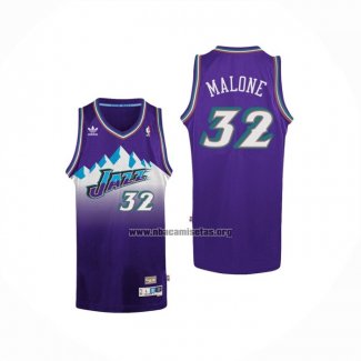 Camiseta Utah Jazz Karl Malone NO 32 Retro Violeta