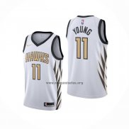 Camiseta Atlanta Hawks Trae Young NO 11 Ciudad 2018-19 Blanco