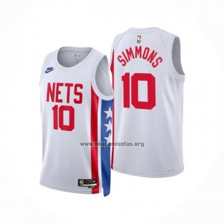 Camiseta Brooklyn Nets Ben Simmons NO 10 Classic 2022-23 Blanco