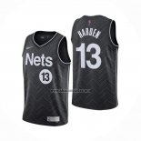 Camiseta Brooklyn Nets James Harden NO 13 Earned 2020-21 Negro