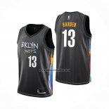 Camiseta Brooklyn Nets James Hardenl NO 13 Ciudad 2020-21 Negro