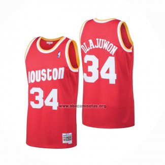 Camiseta Houston Rockets Hakeem Olajuwon NO 34 Mitchell & Ness 1993-94 Rojo