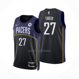 Camiseta Indiana Pacers Daniel Theis NO 27 Ciudad 2022-23 Azul