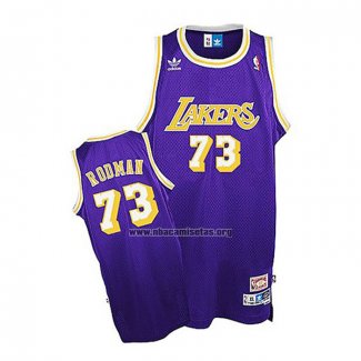 Camiseta Los Angeles Lakers Dennis Rodman NO 73 Retro Violeta