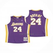 Camiseta Los Angeles Lakers Kobe Bryant NO 24 Mitchell & Ness Violeta