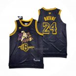 Camiseta Los Angeles Lakers Kobe Bryant NO 8 24 Black Mamba Snakeskin Negro