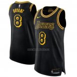 Camiseta Los Angeles Lakers Kobe Bryant NO 8 Black Mamba Autentico Negro