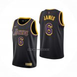 Camiseta Los Angeles Lakers LeBron James NO 6 Earned 2021-22 Negro