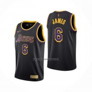 Camiseta Los Angeles Lakers LeBron James NO 6 Earned 2021-22 Negro