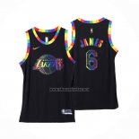 Camiseta Los Angeles Lakers LeBron James NO 6 Fashion Royalty 2022-23 Negro