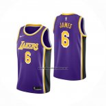 Camiseta Los Angeles Lakers LeBron James NO 6 Statement 2021-22 Violeta