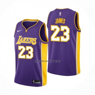 Camiseta Los Angeles Lakers Lebron James NO 23 Statement 2018 Violeta