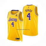 Camiseta Los Angeles Lakers Rajon Rondo NO 4 75th Anniversary 2021-22 Amarillo