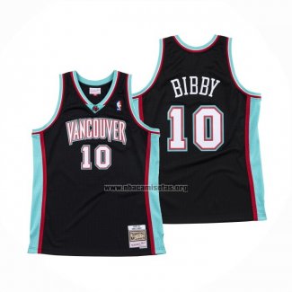 Camiseta Memphis Grizzlies Mike Bibby NO 10 Hardwood Classics Throwback Negro