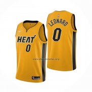 Camiseta Miami Heat Meyers Leonard NO 0 Earned 2020-21 Oro