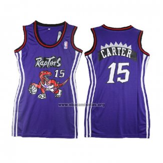 Camiseta Mujer Toronto Raptors Vince Carter NO 15 Violeta