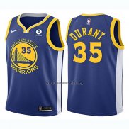 Camiseta Nino Golden State Warriors Kevin Durant NO 35 2017-18 Azul