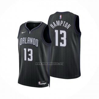 Camiseta Orlando Magic R.J. Hampton NO 13 Ciudad 2022-23 Negro