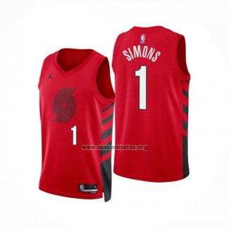 Camiseta Portland Trail Blazers Anfernee Simons NO 1 Statement 2022-23 Rojo