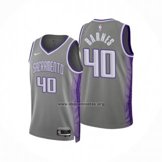 Camiseta Sacramento Kings Harrison Barnes NO 40 Ciudad 2022-23 Gris