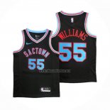 Camiseta Sacramento Kings Jason Williams NO 55 Ciudad 2020-21 Negro