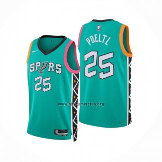 Camiseta San Antonio Spurs Jakob Poeltl NO 25 Ciudad 2022-23 Verde