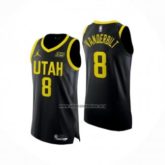 Camiseta Utah Jazz Jarred Vanderbilt NO 8 Statement Autentico 2022-23 Negro