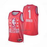 Camiseta All Star 2022 Phoenix Suns Devin Booker NO 1 Granate