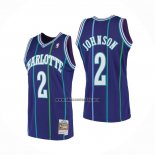Camiseta Charlotte Hornets Larry Johnson NO 2 Mitchell & Ness 1994-95 Violeta
