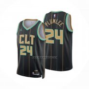 Camiseta Charlotte Hornets Mason Plumlee NO 24 Ciudad 2022-23 Negro