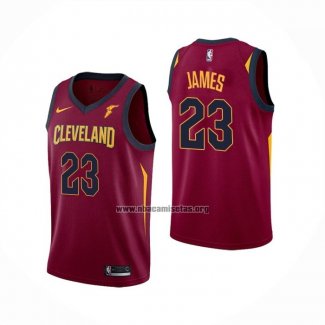 Camiseta Cleveland Cavaliers LeBron James NO 23 Retro Rojo2