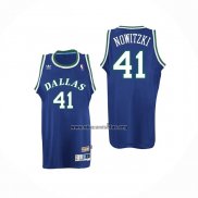 Camiseta Dallas Mavericks Dirk Nowitzki NO 41 Retro Azul