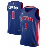 Camiseta Detroit Pistons Allen Iverson NO 1 Icon Azul