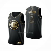 Camiseta Golden Edition Los Angeles Clippers Kawhi Leonard NO 2 Negro