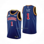 Camiseta Golden State Warriors Damion Lee NO 1 75th Anniversary Azul