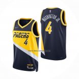 Camiseta Indiana Pacers Duane Washington Jr. NO 4 Ciudad 2021-22 Azul