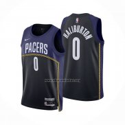 Camiseta Indiana Pacers Tyrese Haliburton NO 0 Ciudad 2022-23 Azul