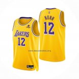 Camiseta Los Angeles Lakers Kendrick Nunn NO 12 75th Anniversary 2021-22 Amarillo