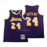 Camiseta Los Angeles Lakers Kobe Bryant NO 24 Mitchell & Ness 2007-08 Violeta