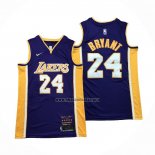 Camiseta Los Angeles Lakers Kobe Bryant NO 24 Retirement Violeta