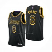 Camiseta Los Angeles Lakers Kobe Bryant NO 8 Ciudad 2017-18 Negro