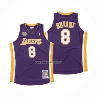 Camiseta Los Angeles Lakers Kobe Bryant NO 8 Icon 2000-01 Finals Bound Violeta